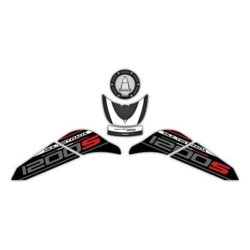 GP Kompozit Ducati Multistrada 1200 S 2015-2018 Uyumlu Tank Pad Seti Beyaz