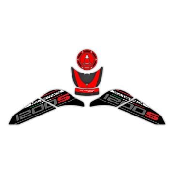 GP Kompozit Ducati Multistrada 1200 S 2015-2018 Uyumlu Tank Pad Seti Kırmızı
