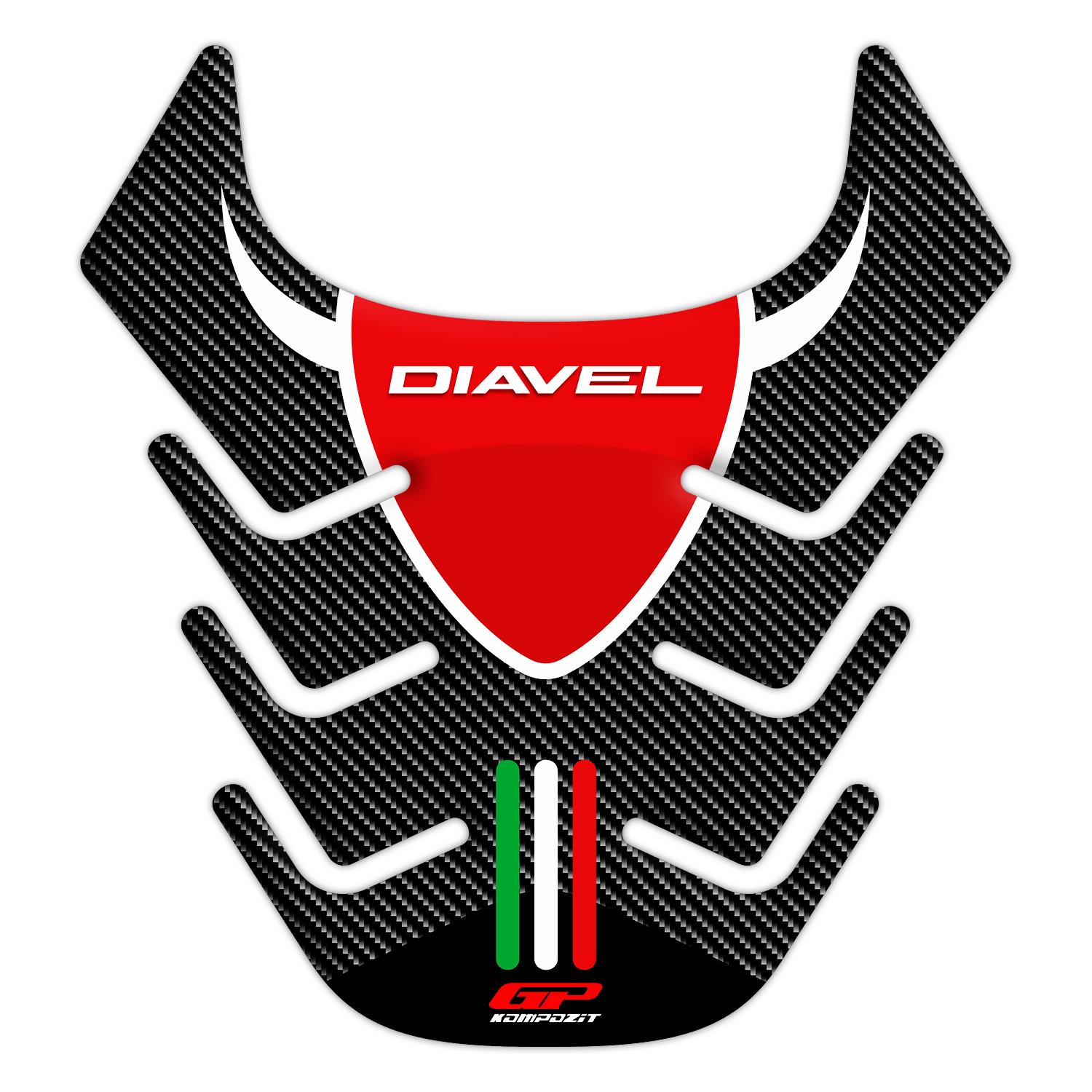 GP Kompozit Ducati Diavel 2011-2017 Uyumlu Tank Pad Karbon