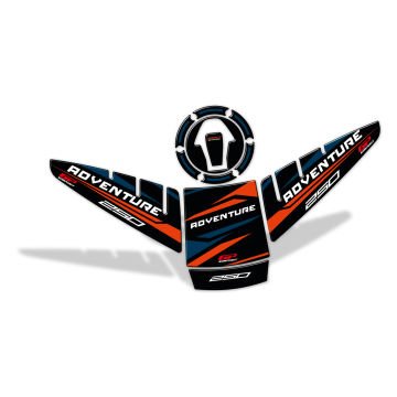 GP Kompozit KTM 250 Adventure 2020-2024 Uyumlu Tank Pad Seti Siyah-Mavi