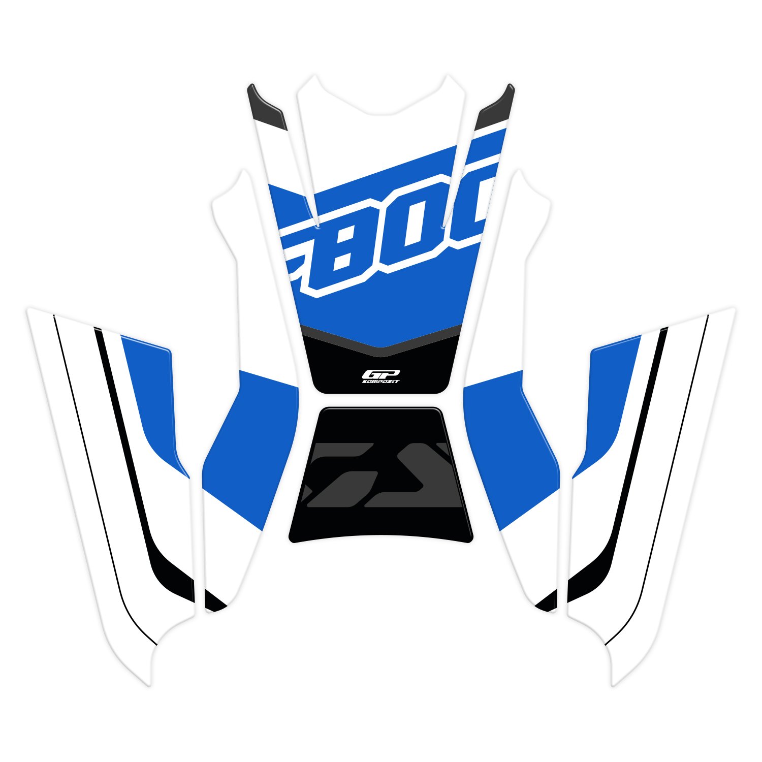 GP Kompozit BMW F 800 GS 2024 Uyumlu Tank Pad Seti Mavi