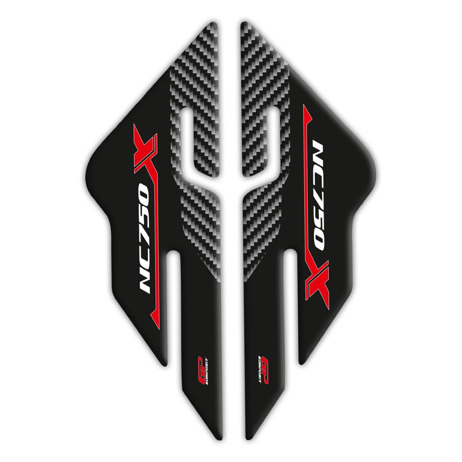 GP Kompozit Honda NC 750 X 2016-2020 Uyumlu Yan Pad Siyah-Karbon