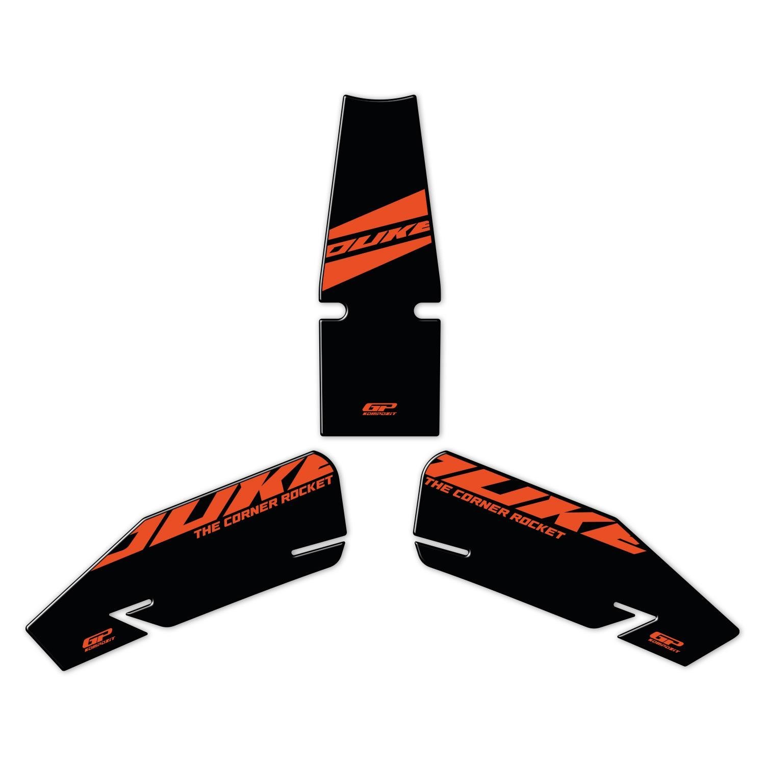 GP Kompozit KTM Duke 390 2024 Uyumlu Tank Pad Seti Siyah