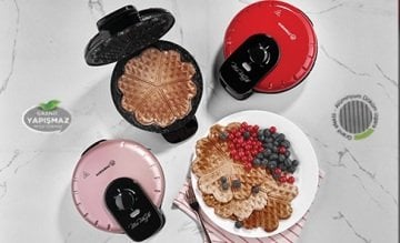 Korkmaz Mia Siyah Waffle Makinesi A319-04