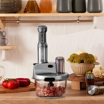 Mastermaid Prosteel Cam Mutfak Robotu Uzun Blender Ayaklı 6 Bıçaklı 2500 W Galaxy Grey