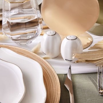 Emsan Lotus Fine Bone 53 Parça 12 Kişilik Yemek Takımı Altın