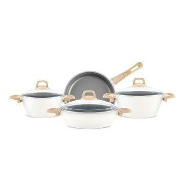 Swiss Crystal 7 Parça Tencere Seti Creamy