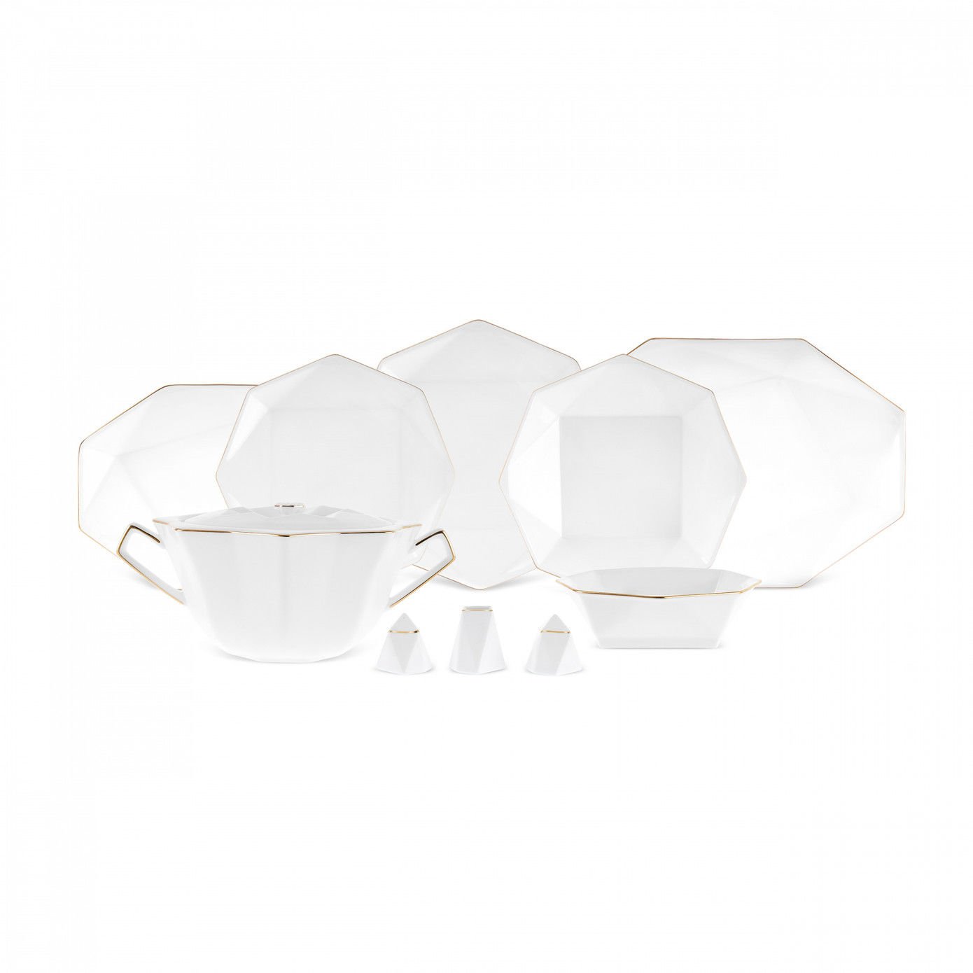 Fine Pearl Extra Quartz Gold 62 Parça 12 Kişilik İnci Yemek Takımı