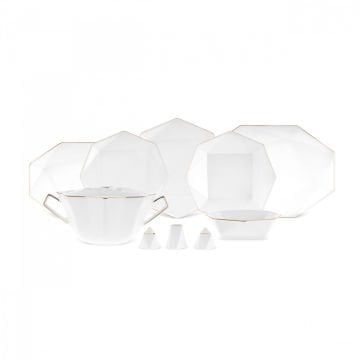 Fine Pearl Extra Quartz Gold 62 Parça 12 Kişilik İnci Yemek Takımı