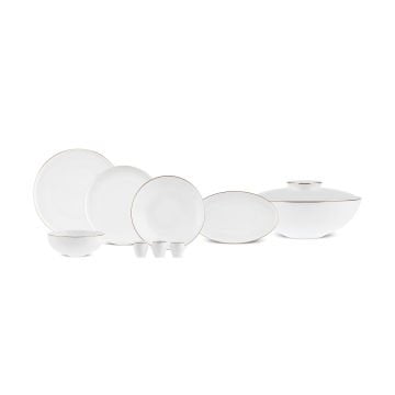 Fine Bone Meridian 55 Parça 12 Kişilik Yemek Takımı Gold