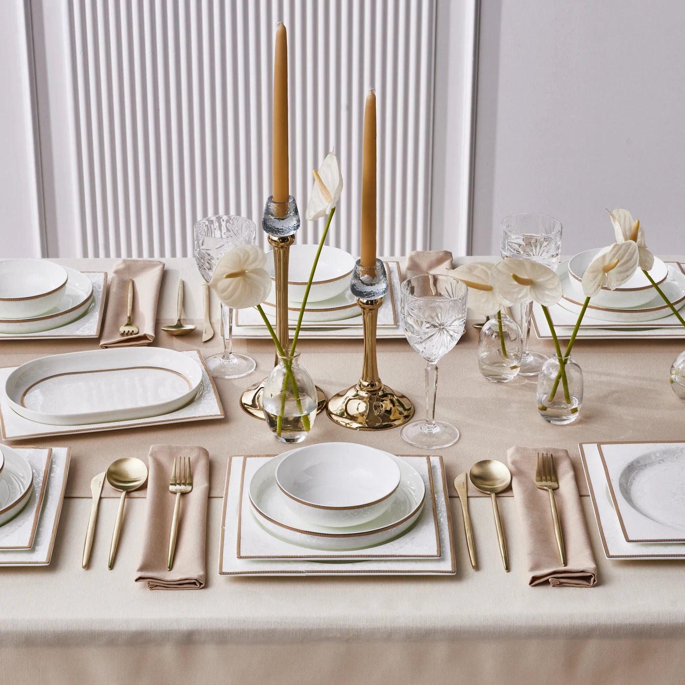 Fine Pearl Extra Ayana 62 Parça 12 Kişilik Yemek Takımı Gold