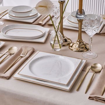 Fine Pearl Extra Ayana 62 Parça 12 Kişilik Yemek Takımı Gold
