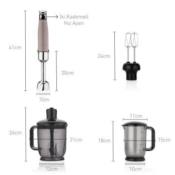 KORKMAZ PERFORMIX MEGA BLENDER SET BEJ A449-02
