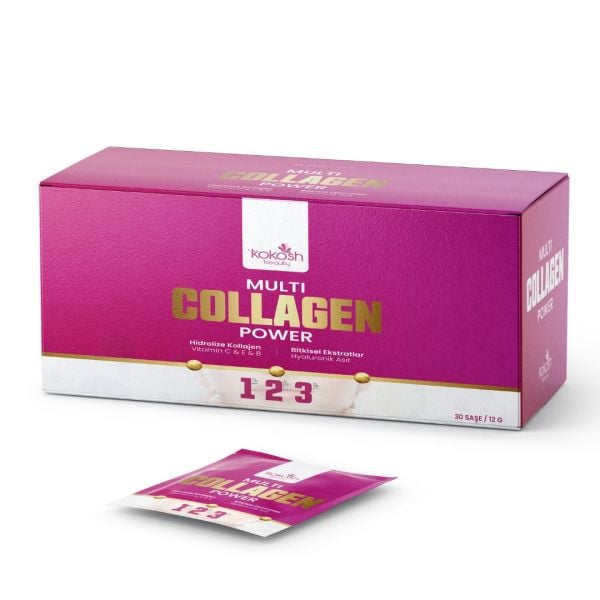 Multi Collagen Power (30 Şase) Tip 1-2-3 Kolajen & Vitamin & Mineral & Bitkisel Ekstrat