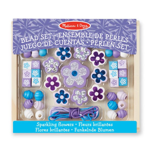 Melissa&Doug Ahşap Boncuk Dizme Parıldayan Çiçekler