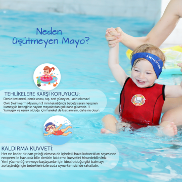 Owli Swimwarm Üşütmeyen Bebek Mayosu Turuncu