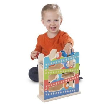 Melissa&Doug Ahşap Araç Rampa Kulesi Zilli