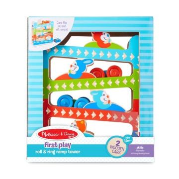 Melissa&Doug Ahşap Araç Rampa Kulesi Zilli