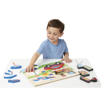 Melissa&Doug Ahşap Tombul Parçalı Yapboz Araçlar