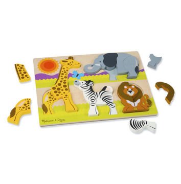 Melissa&Doug Ahşap Tombul Parçalı Yapboz Safari Hayvanları