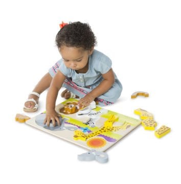 Melissa&Doug Ahşap Tombul Parçalı Yapboz Safari Hayvanları