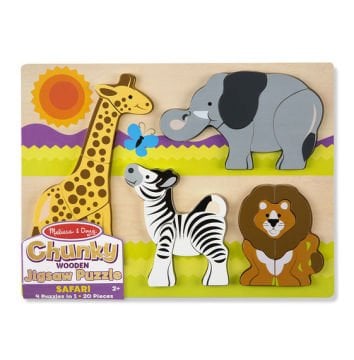 Melissa&Doug Ahşap Tombul Parçalı Yapboz Safari Hayvanları