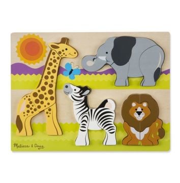 Melissa&Doug Ahşap Tombul Parçalı Yapboz Safari Hayvanları