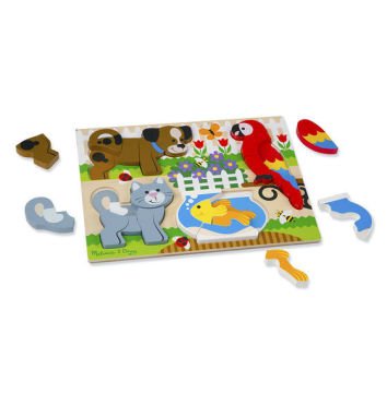 Melissa&Doug Ahşap Tombul Parçalı Yapboz Evcil Hayvanlar