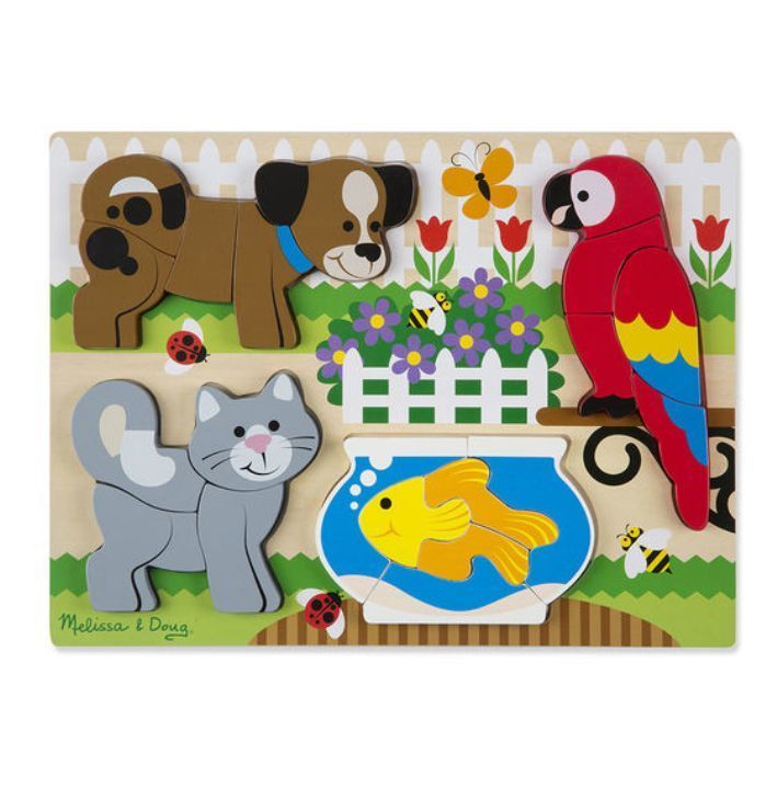 Melissa&Doug Ahşap Tombul Parçalı Yapboz Evcil Hayvanlar