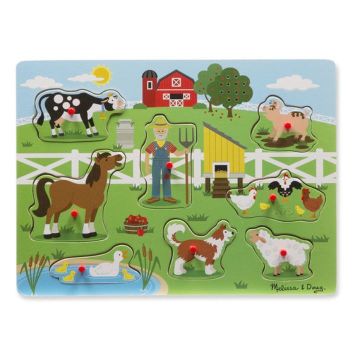 Melissa&Doug Ahşap Sesli Yapboz Old MacDonal's Farm