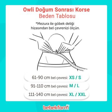 Owli Bamboo Premium Doğum Sonrası Korse Ten Rengi