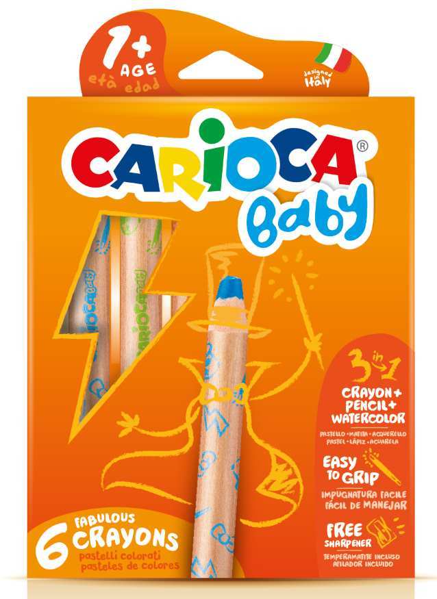 Carioca Baby 3 in 1 Jumbo Bebek Ahşap Gövdeli Boya Kalemi