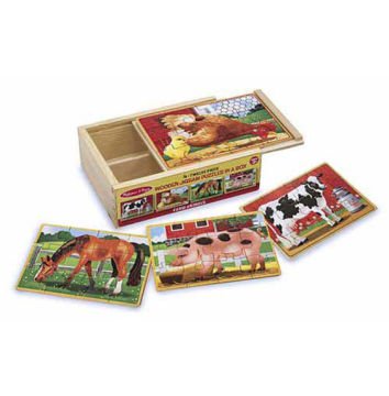 Melissa&Doug Ahşap 12x4 Yapboz Seti Çiftlik Hayvanları