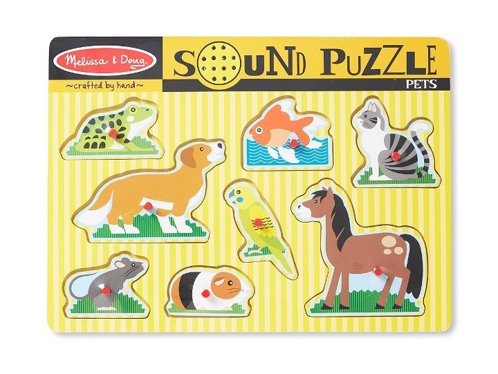 Melissa&Doug Ahşap Sesli Yapboz Evcil Hayvanlar