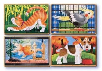 Melissa&Doug Ahşap 12x4 Yapboz Seti Evcil Hayvanlar Puzzle