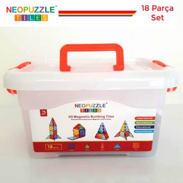 NeoPuzzle Tiles Mıknatıslı Oyuncaklar 18 Parça Mini Set