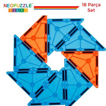 NeoPuzzle Tiles Mıknatıslı Oyuncaklar 18 Parça Mini Set