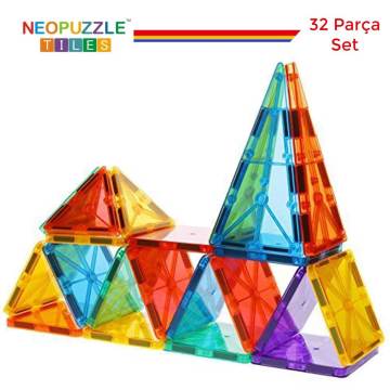 NeoPuzzle Tiles Mıknatıslı Bloklar 32 Parça Başlangıç Seti