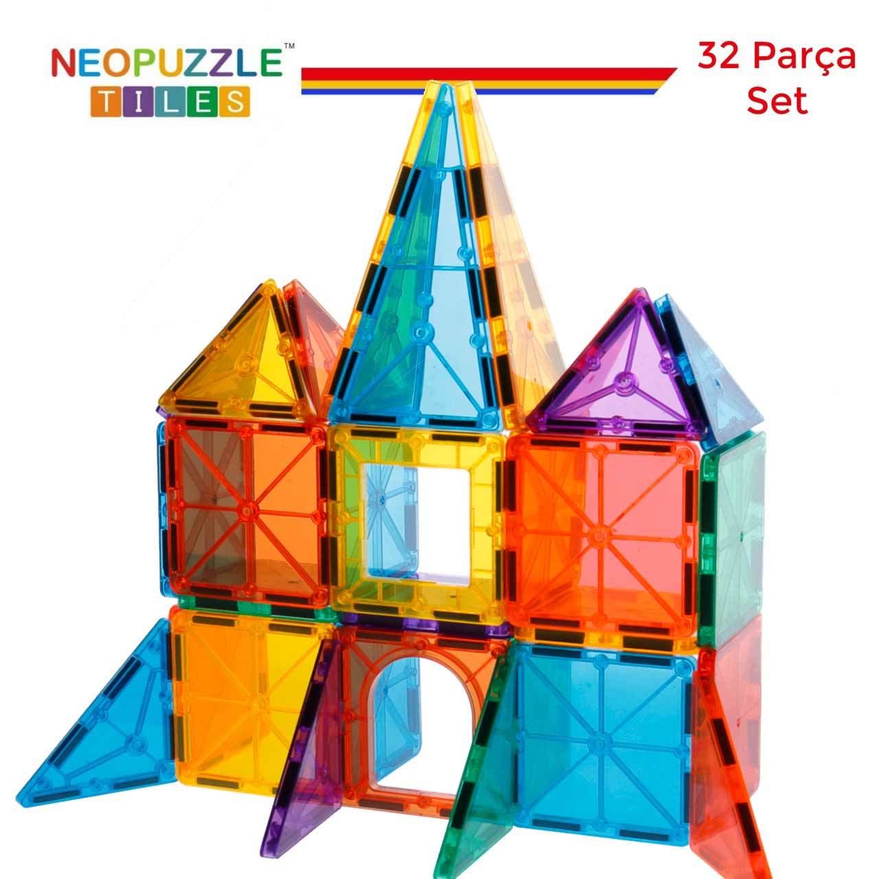 NeoPuzzle Tiles Mıknatıslı Bloklar 32 Parça Başlangıç Seti