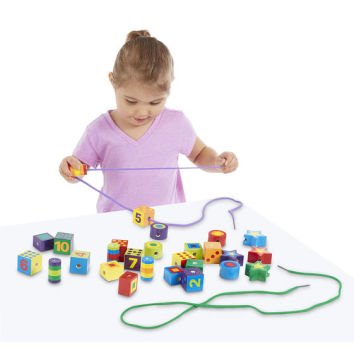 Melissa&Doug Ahşap Boncuk Dizme Beceri Oyuncakları