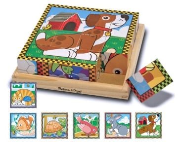 Melissa&Doug Ahşap 6lı Küp Yapboz Evcil Hayvanlar