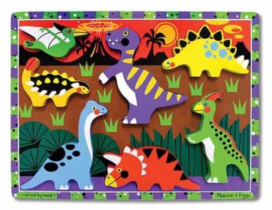 Melissa&Doug Ahşap Tombul Yapboz Dinozorlar