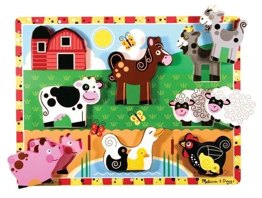 Melissa&Doug Ahşap Tombul Yapboz Çiftlik Puzzle