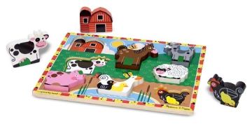 Melissa&Doug Ahşap Tombul Yapboz Çiftlik Puzzle