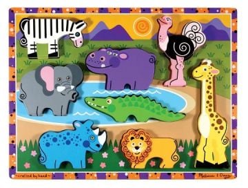 Melissa&Doug Ahşap Tombul Yapboz Safari Puzzle