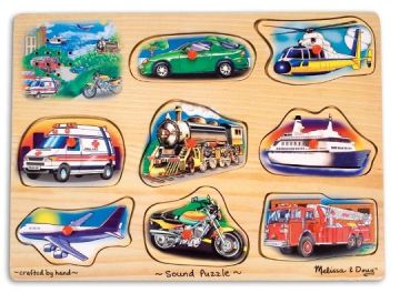 Melissa&Doug Ahşap Sesli Yapboz Araçlar