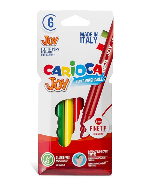 Carioca Joy Süper Yıkanabilir İnce Keçeli Boya Kalemi 6'lı