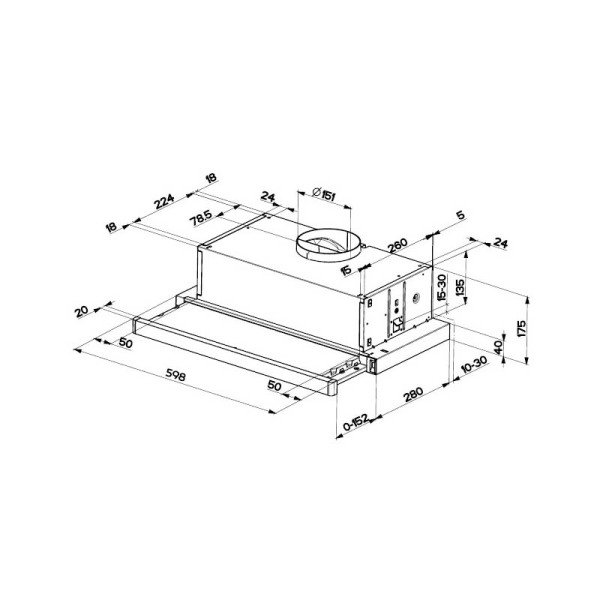 Aspiratör DTC 662 T WH/XS Inox