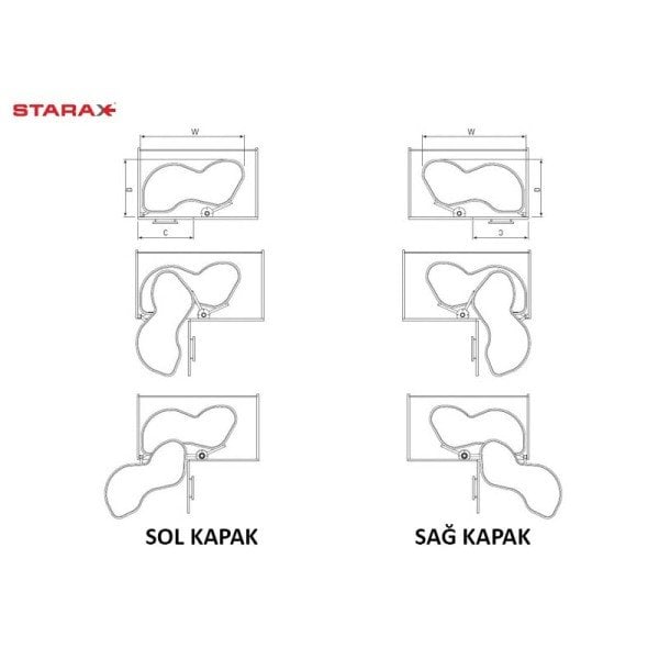 S-3013-C Döner Tab.Kör Köşe (Fasulye) Sol