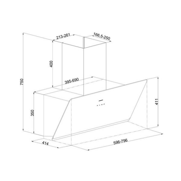 Davlumbaz 3457 Soho Siyah 60cm